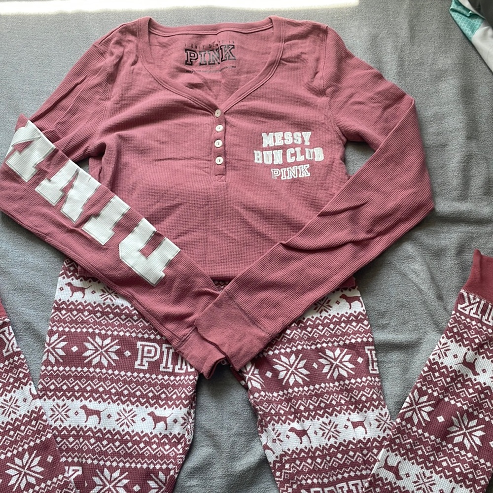 PINK pajama set size small